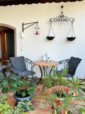 Ein Patio oder anderer Außenbereich in der Unterkunft Ferienwohnung 