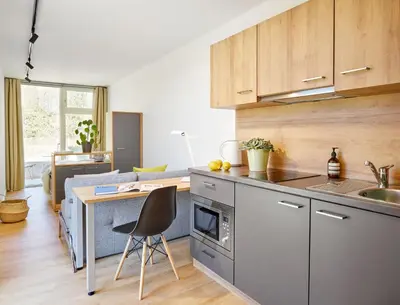 Küche/Küchenzeile in der Unterkunft Modern ausgebauter Überseecontainer als Tiny House