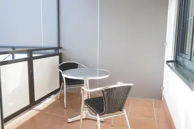 Ein Balkon oder eine Terrasse in der Unterkunft BestBoarding24