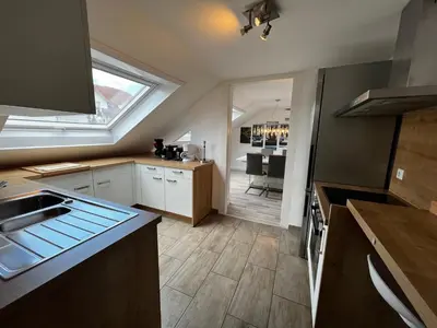 Küche/Küchenzeile in der Unterkunft Ferienwohnung Schlüter Nußloch