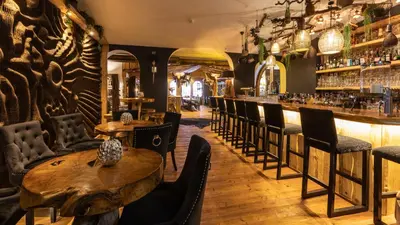 Lounge oder Bar in der Unterkunft Parkhotel Luise Bad Herrenalb