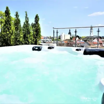 Panorama Penthouse Apartment mit Klima und Whirlpool für bis zu 6 Personen