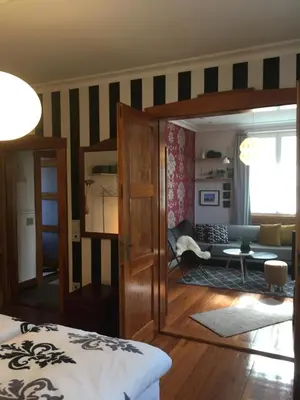 Ein Bett oder Betten in einem Zimmer der Unterkunft Wohlfühlen im rheinhessischen Backsteinhaus