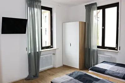 Ein Bett oder Betten in einem Zimmer der Unterkunft Fewo am Museum