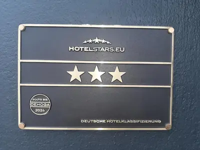 Ein Zertifikat, Auszeichnung, Logo oder anderes Dokument, das in der Unterkunft Hotel ATLANTA Darmstadt ausgestellt ist