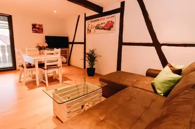 Ein Sitzbereich in der Unterkunft Ferienwohnung Casa del Vino