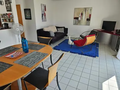Ein Sitzbereich in der Unterkunft Komfortables 3-Zimmer Apartment in Schwetzingen zwischen Mannheim und Heidelberg