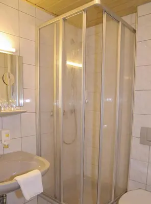 Ein Badezimmer in der Unterkunft Hotel Goldener Karpfen