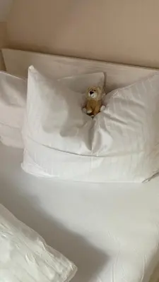 Ein Bett oder Betten in einem Zimmer der Unterkunft BürgerhausLöwen