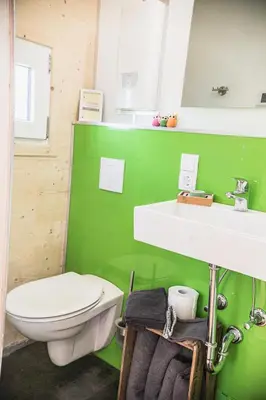 Ein Badezimmer in der Unterkunft Tiny-Haus im Südhessischen Ried