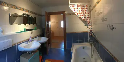 Ein Badezimmer in der Unterkunft Ferienwohnung Südpfalzblick