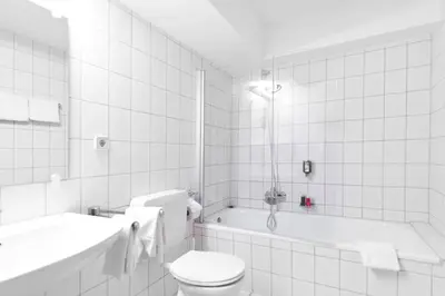 Ein Badezimmer in der Unterkunft Hotel Motodrom