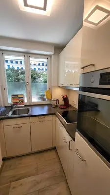 Küche/Küchenzeile in der Unterkunft Ferienwohnung am Bruchwald