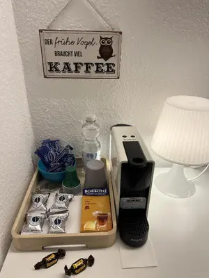 Kaffee-/Teezubehör in der Unterkunft Gästehaus Rheinstetten Forchheim