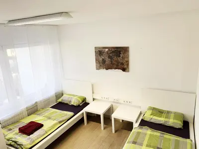 Ein Bett oder Betten in einem Zimmer der Unterkunft My-Skypalace Bad-Friedrichshall