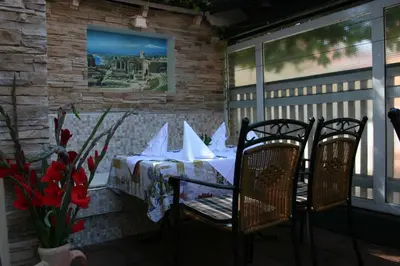 Ein Sitzbereich in der Unterkunft Hotel Restaurant Da Franco