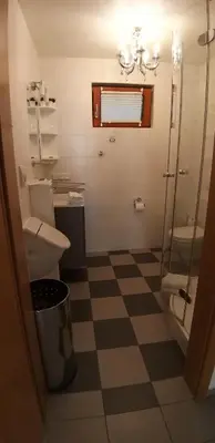 Ein Badezimmer in der Unterkunft Ferienwohnung Am Backhausgarten