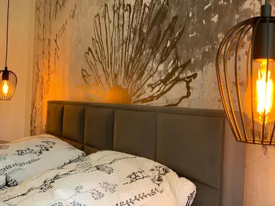 Ein Bett oder Betten in einem Zimmer der Unterkunft Zeit in Hambach