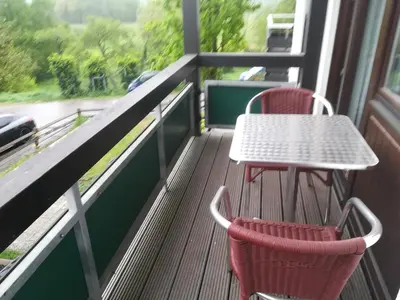 Ein Balkon oder eine Terrasse in der Unterkunft Ferienwohnung Ziegelbergblick