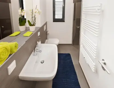 Ein Badezimmer in der Unterkunft Pension SiLa