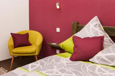 Ein Bett oder Betten in einem Zimmer der Unterkunft Pension SiLa
