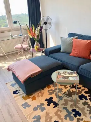 Ein Sitzbereich in der Unterkunft großes Appartement mit Aussichtsbalkon