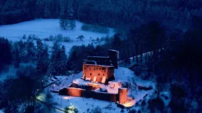 Burg Freienstein Blick 4 Sterne mit Sauna im Winter