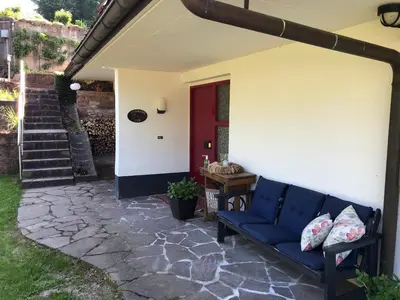 Ein Garten an der Unterkunft Burg Freienstein Blick 4 Sterne mit Sauna