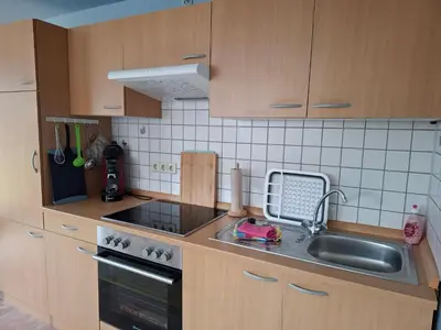 Küche/Küchenzeile in der Unterkunft Ferienwohnung Am Wald