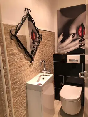 Ein Badezimmer in der Unterkunft blau Wohnung