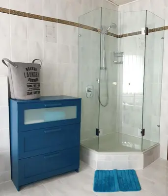 Ein Badezimmer in der Unterkunft An den Auwiesen