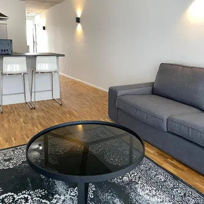 Ein Sitzbereich in der Unterkunft City Apartments Kaiserslautern