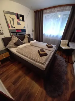 Ein Bett oder Betten in einem Zimmer der Unterkunft Die Eiche