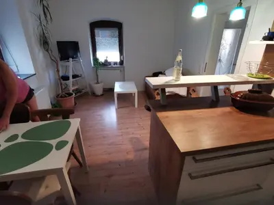 Ein Sitzbereich in der Unterkunft Im Herzen des Kraichgaus 1