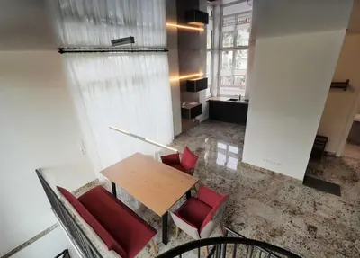 Ein Sitzbereich in der Unterkunft Ferienhaus Alte Glaserei