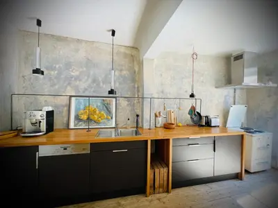 Küche/Küchenzeile in der Unterkunft Boutique-Ferienwohnung im alten Weinhaus Moser