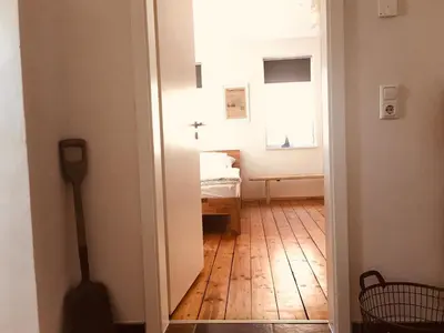 Ein Bett oder Betten in einem Zimmer der Unterkunft Monteurwohnung Ferienhaus für bis zu 4 Personen