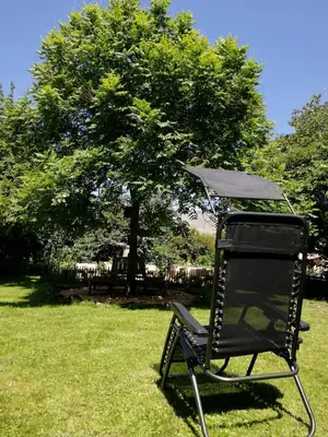 Ein Garten an der Unterkunft Weschnitzstubb