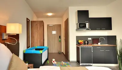 Küche/Küchenzeile in der Unterkunft Motel am Fürfelder Schloss