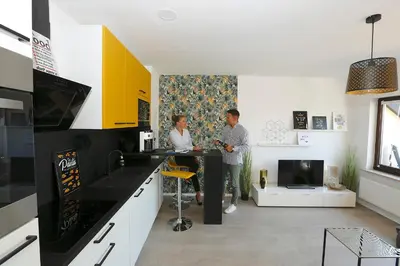 Küche/Küchenzeile in der Unterkunft Joanna Apartment - MA Käfertal
