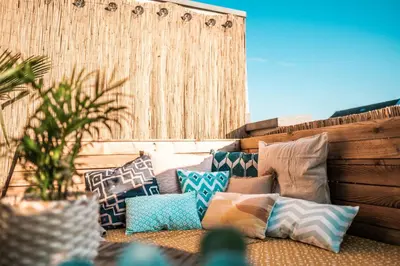 Ein Sitzbereich in der Unterkunft The KAlifornia I stilvoll mit Urlaubsfeeling I Dachterrasse I Klima
