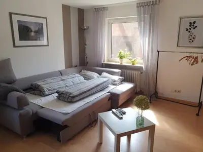 Ein Sitzbereich in der Unterkunft Ferienwohnung Baumann