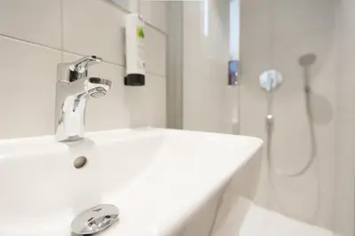 Ein Badezimmer in der Unterkunft Landhotel Küffner
