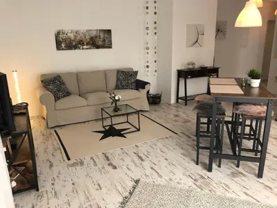 Ein Sitzbereich in der Unterkunft Schöne Ferienwohnung nahe Heidelberg