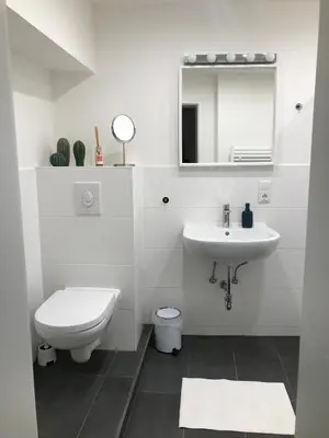 Ein Badezimmer in der Unterkunft Turmwohnung Büdinger Hof