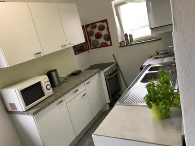 Küche/Küchenzeile in der Unterkunft Pension mit Herz und Garten