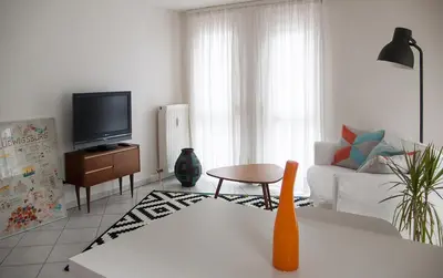 TV/Unterhaltungsangebot in der Unterkunft Gemütliche Wohnung mit sonniger Terrasse