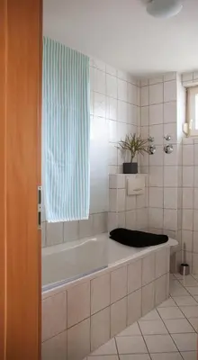 Ein Badezimmer in der Unterkunft Gemütliche Wohnung mit sonniger Terrasse