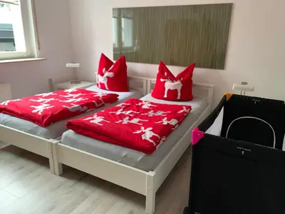 Ein Bett oder Betten in einem Zimmer der Unterkunft Arche Noah Reilingen near Hockenheim and Walldorf