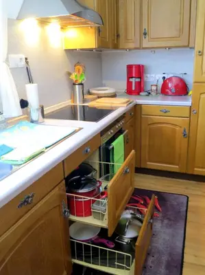 Küche/Küchenzeile in der Unterkunft Ferienwohnung/Monteurwohnung Meiser